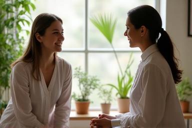 Consultation bien-être entre un praticien et son client